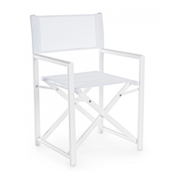 [S-B0662083] Sedia regista bianco pieghevole per giardino e casa - Dimensioni: 48 x 56 x 86h