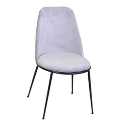 [S-V2807310000] Sedia design in velluto e metallo, colore grigio, dimensioni seduta 49x56 cm, altezza seduta 44 cm, altezza totale 85 cm