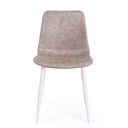 [S-B0734325] Sedia Vintage Ecopelle Beige Kyra - 44x50x80 cm