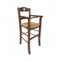 [S-FZ83256] Sediolone bimbo 708 legno noce e seduta paglia