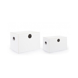 [S-B0746030] Set 2 Baule Pechino bianco in legno