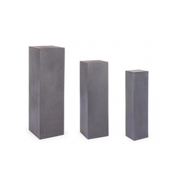 [S-B0790630] Set 3 colonne arredo giardino quadrate antracite Melange - Misure: 35 x 35 x 120.5h, 28 x 28 x 101h, 20 x 20 x 81h