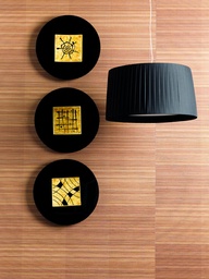 [S-LC/019] Set di 3 piatti decorativi in legno, finitura bianca, 50x50x8 cm