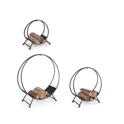 [S-B0782424] Set 3 portalegna in acciaio verniciato a polvere