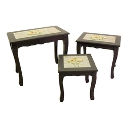[S-V9180430000] Set 3 tavolini Rose - Dimensioni: 63x39x54 cm