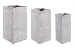 [S-B0790579] Set 3 vasi Graffiti QU bianco alto