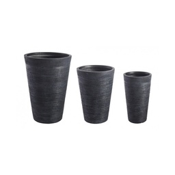 [S-B0790573] Set 3 vasi graffiti neri alti