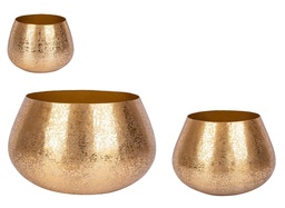 [S-B0182952] Set 3 vasi oro Varanasi - Stile moderno per ogni ambiente interno
