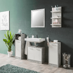 [S-FZ99078] Set bagno Madeira beton bianco