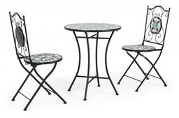 [S-B0806167] Set Promo Positano Tavolo con Sedie Ferro 38x38x92h