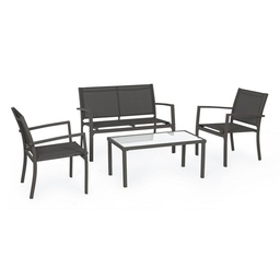 [S-B0662553] Set 4 salotto antracite in metallo