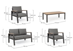 [S-B0663201] Set salotto giardino Belmar naturale/antracite