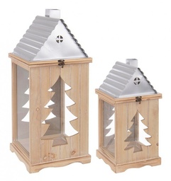 [S-B0935762] Set2 Lanterna Noel Argento