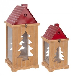 [S-B0935761] Set2 Lanterna Noel Rosso