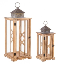 [S-B0141222] Set2 Lanterna Sybil Rett Nat-Brunito - Atmosfera Calda e Accogliente per la Tua Casa