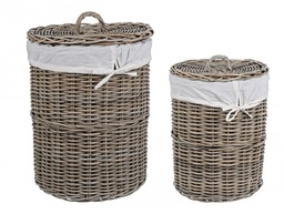 [S-B0380388] Set2 P.Biancheria Narra Nat. in Rattan Kubu e Cotone