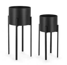 [S-B0741483] Set2 Fiori Ester To Nero - Acciaio Verniciato a Polvere Epossidica