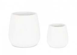 [S-B0790683] Set2 Vaso Hoian Bomb Bianco - Diametro: 45 cm Altezza: 45 cm e Diametro: 30 cm Altezza: 30 cm