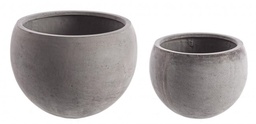 [S-B0790553] Set2 Vaso Cement Sfera Grigio