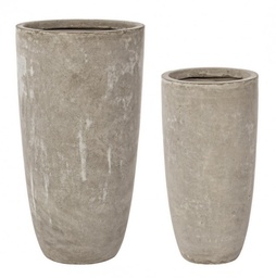 [S-B0790565] Set2 Vaso Cement To Alto Sabbia