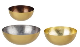 [S-B0933461] Set3 Ciotola Anisha Oro-Marrone