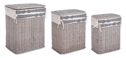 [S-B0402406] Set3 P.Biancheria Elegante Rettangolare Grigio