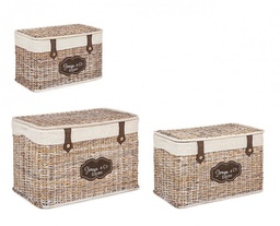[S-B0402403] Set3 Oggetti Provenzale Nat - Porta Oggetti in Rattan e Bambù