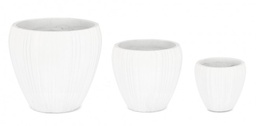 [S-B0790679] Set3 Vaso Halong To Bianco in Fibra di Cemento e Argilla