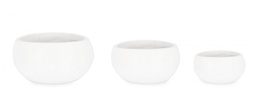 [S-B0790686] Set3 P.Vaso Hoian Ciotola Bianco in Fibra di Cemento e Argilla