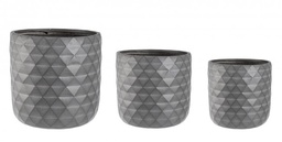 [S-B0790636] Vaso Pyramid To Antracite per Esterni in Fibra di Vetro