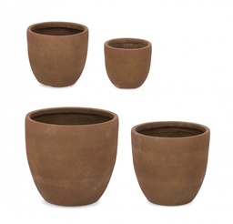 [S-B0790672] Set4 Vaso Rigo To Rusty Basso in Fibra di Argilla