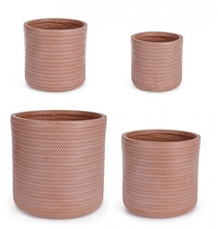[S-B0790642] Set4 Vaso Tressage Cil Terracotta