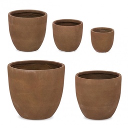 [S-B0790671] Vaso Rigo To Rusty Basso in Fibra di Argilla