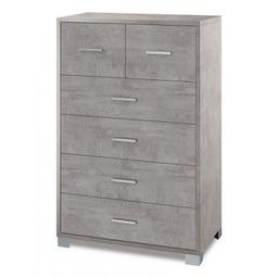 [S-O772CECEK] Settimino alto sei cassetti Beton Cemento 70x41x h112 cm