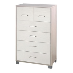 [S-O772OLBFK] Settimino alto sei cassetti Olmo Bianco 70x41x h112 cm