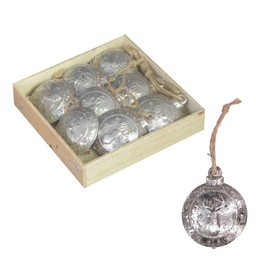 [S-V6197010000] Sfera Metallo Argento 8pz cm12x12h3