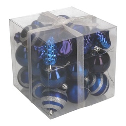 [S-V6111150000] Sfera Plastica Blu Confezione 30 Pezzi Ø6cm