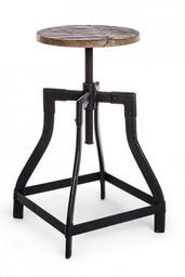 [S-B0746143] Sgabello Regolabile Revolve in Acciaio e Legno di Mango