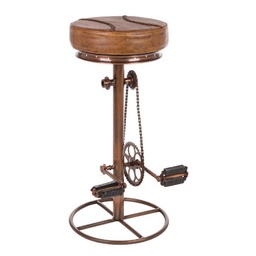 [S-B0746231] Sgabello bar in pelle rame design Ø42 x 80