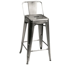 [S-V8033150000] Sgabello Industriale Bristol Galvanizzato con Schienale - 41x41x86 cm