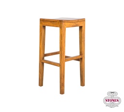 [S-WEAL015] Doppio sgabello in legno multicolore, 35x35x75 cm, con seduta multicolore e schienale marrone chiaro