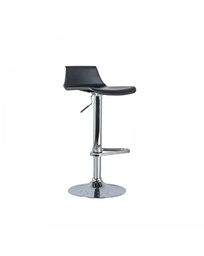 [S-OM/175/N] Set di 2 sgabelli in polipropilene con struttura in metallo, seduta nera e gambe grigie, dimensioni 39x41x72/94cm