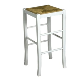 [S-V28042400BI] Sgabello in legno Venus, faggio laccato bianco, cm42x37,5h73