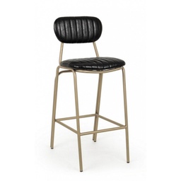 [S-B0746117] Sgabello vintage  bar Addy nero 41x51x100h cm