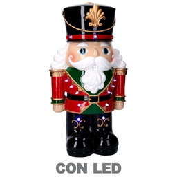 [S-V6151090000] Soldatino in resina con luce a LED, rosso, 26,7x19,8x47,2 cm