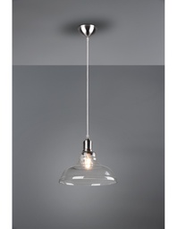 [S-TRIOR30731007] Sospensione 1x E27 Aldo Nichel Vetro Trasparente Ø28 cm Trio Lighting
