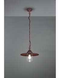 [S-TRIO301760124] Sospensione Brenta Ruggine con Diffusore Vetro IP44