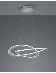 [S-TRIO321710107] Lampada Sospensione 2 Cerchi Led Nichel Opaco Dimmerabile