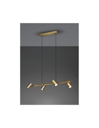 [S-TRIO302400404] Sospensione 4 Faretti Orientabili Ottone Invecchiato