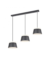 [S-TRIO308900631] Sospensione con Paralumi Neri Doppia Illuminazione 6xE14